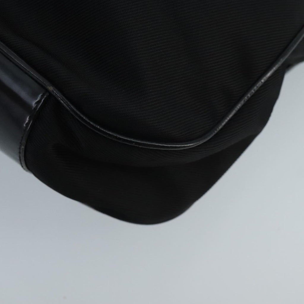 GUCCI Bamboo Hand Bag Nylon 2way Black Silver 001 2404 1577 fm4088