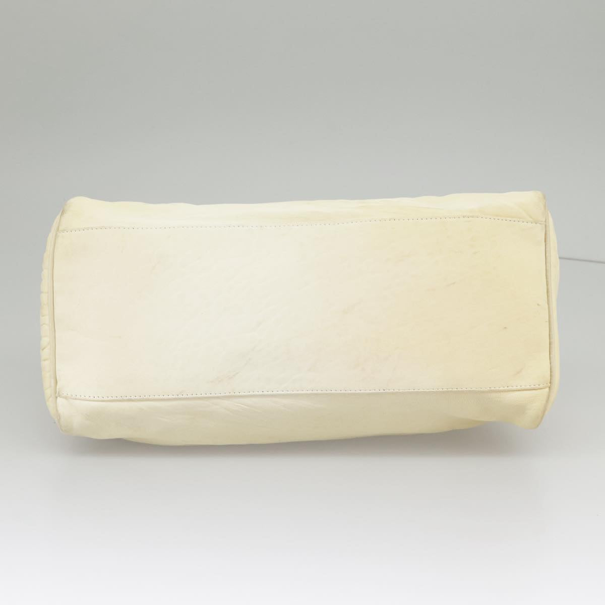 FENDI Hand Bag Leather Cream fm4097