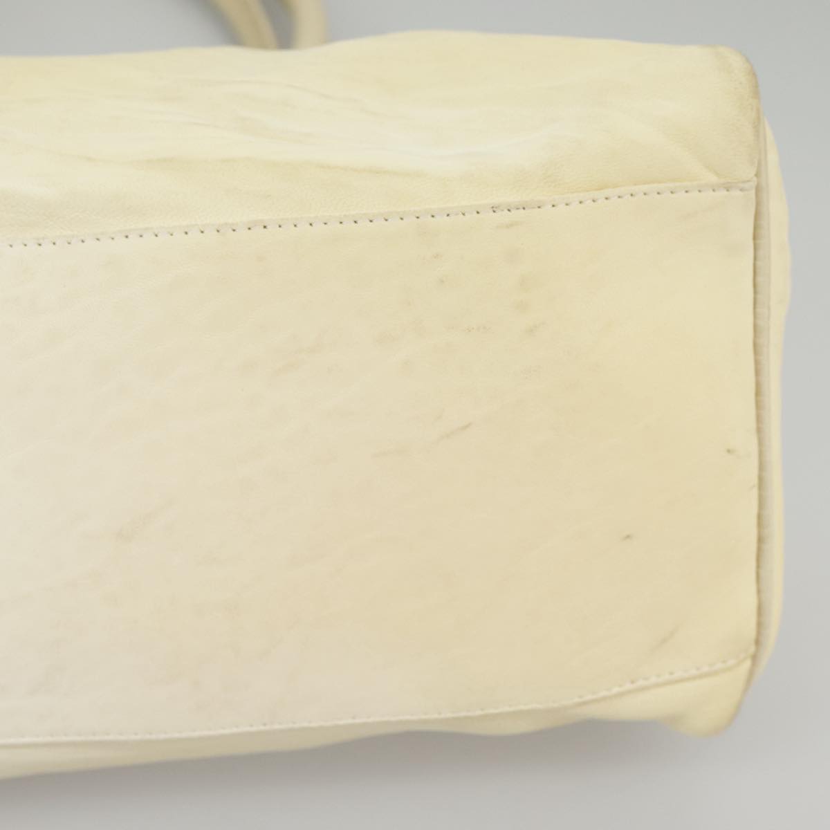 FENDI Hand Bag Leather Cream fm4097