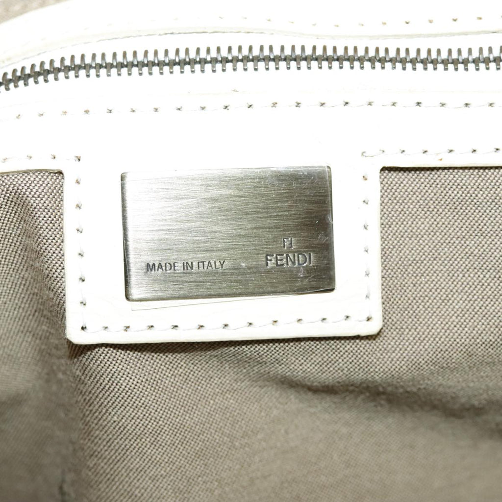 FENDI Hand Bag Leather Cream fm4097