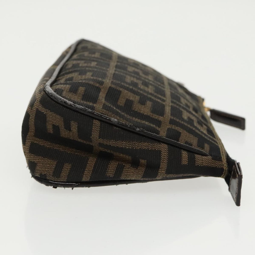 FENDI Zucca Canvas Pouch Brown Black fm4107