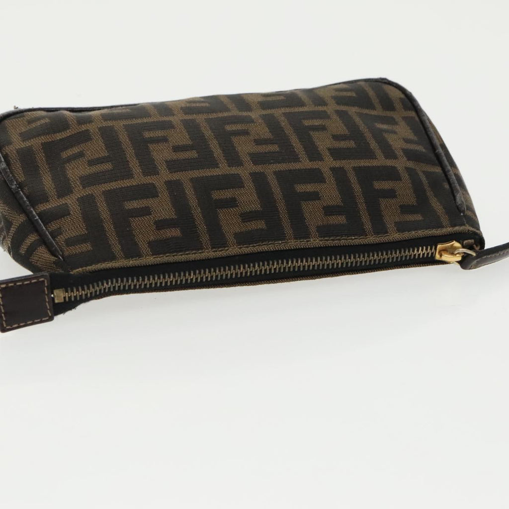FENDI Zucca Canvas Pouch Brown Black fm4107