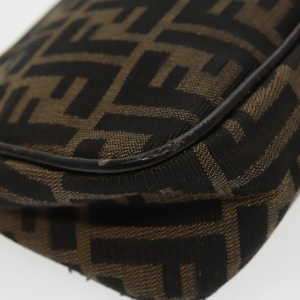 FENDI Zucca Canvas Pouch Brown Black fm4107