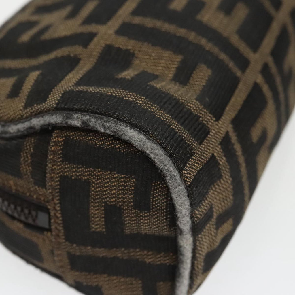 FENDI Zucca Canvas Pouch Brown Black fm4108