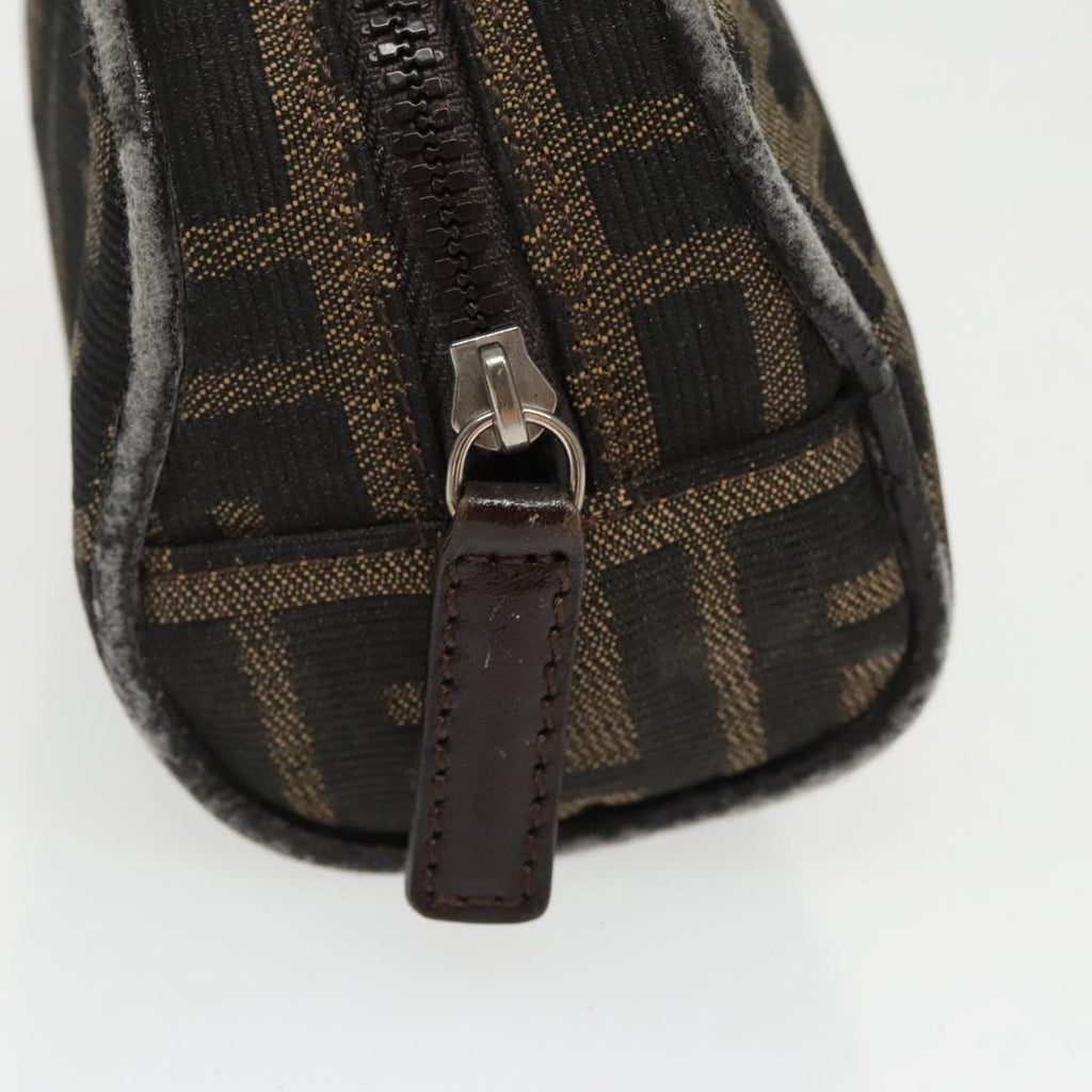 FENDI Zucca Canvas Pouch Brown Black fm4108