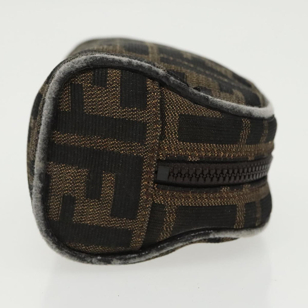 FENDI Zucca Canvas Pouch Brown Black fm4108