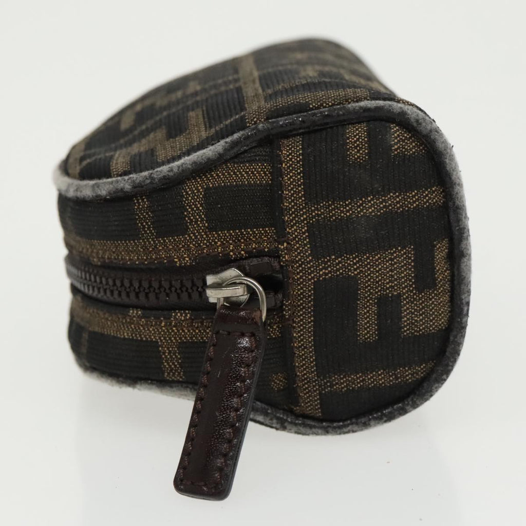 FENDI Zucca Canvas Pouch Brown Black fm4108
