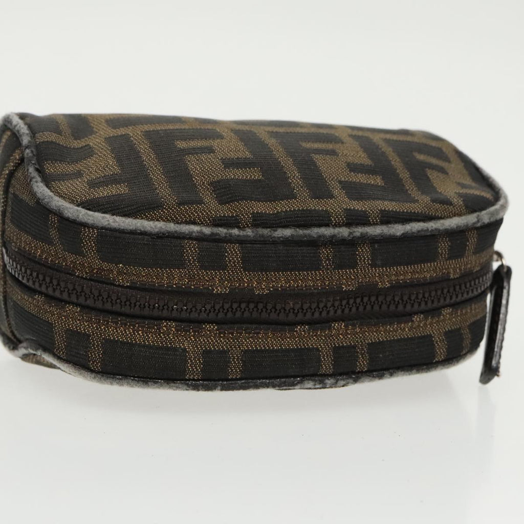 FENDI Zucca Canvas Pouch Brown Black fm4108