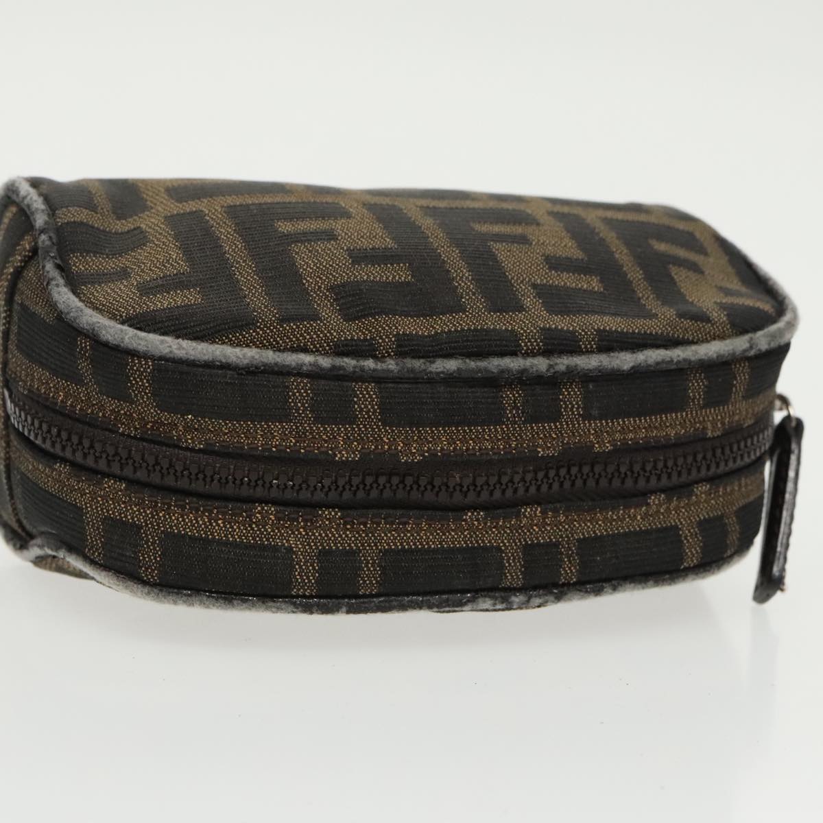 FENDI Zucca Canvas Pouch Brown Black fm4108
