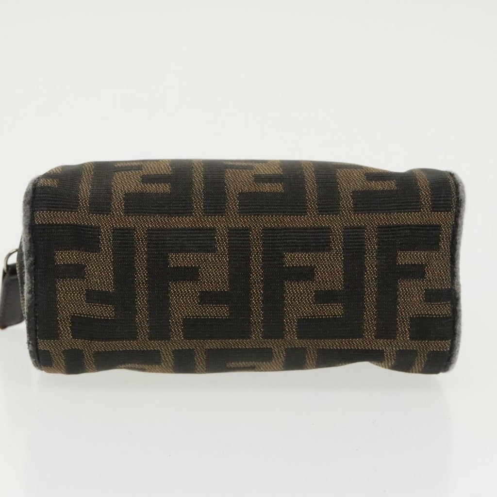 FENDI Zucca Canvas Pouch Brown Black fm4108