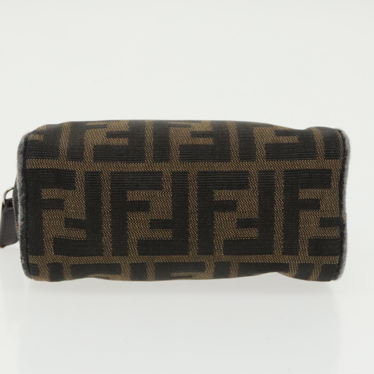 FENDI Zucca Canvas Pouch Brown Black fm4108
