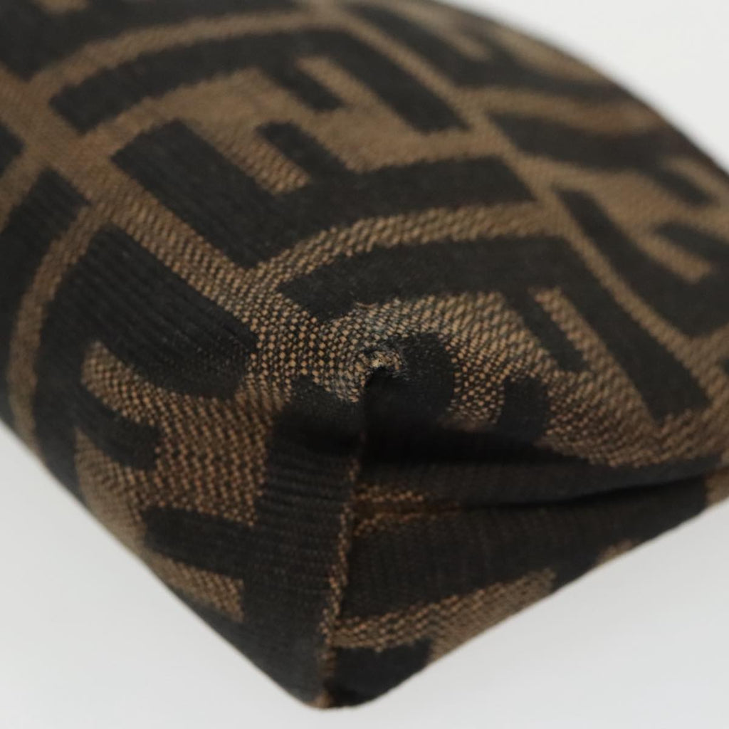 FENDI Zucca Canvas Pouch Brown Black fm4109