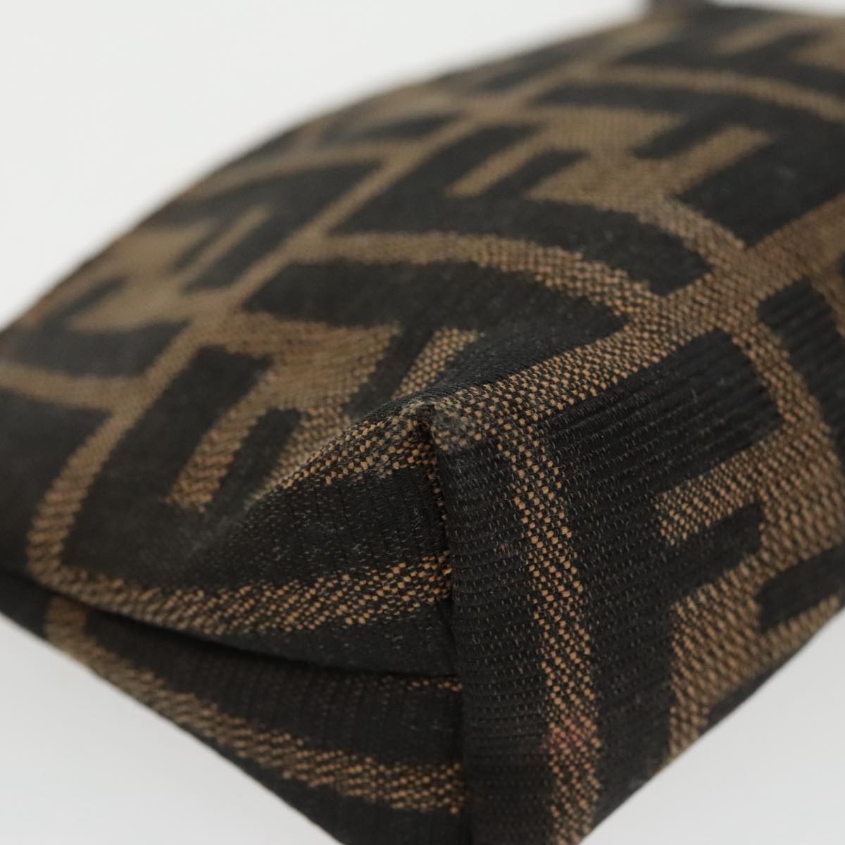 FENDI Zucca Canvas Pouch Brown Black fm4109