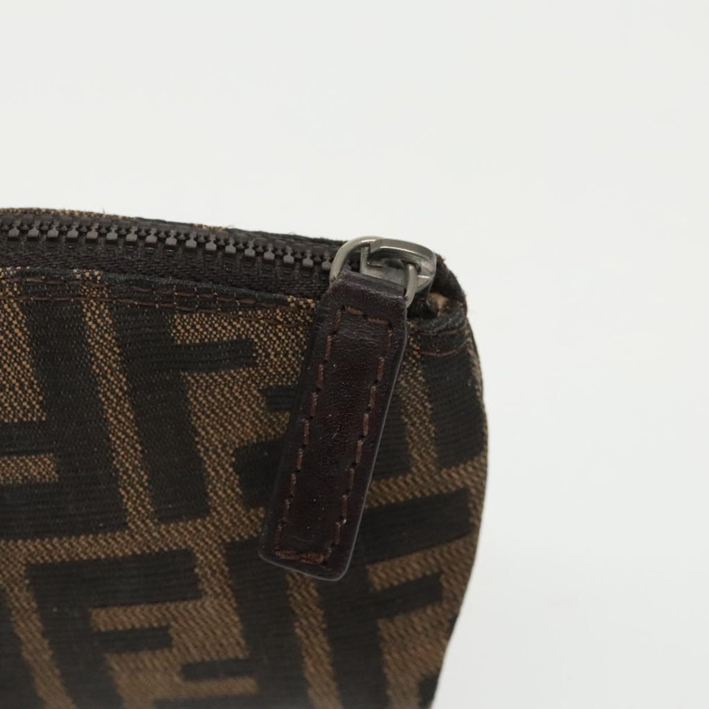 FENDI Zucca Canvas Pouch Brown Black fm4109