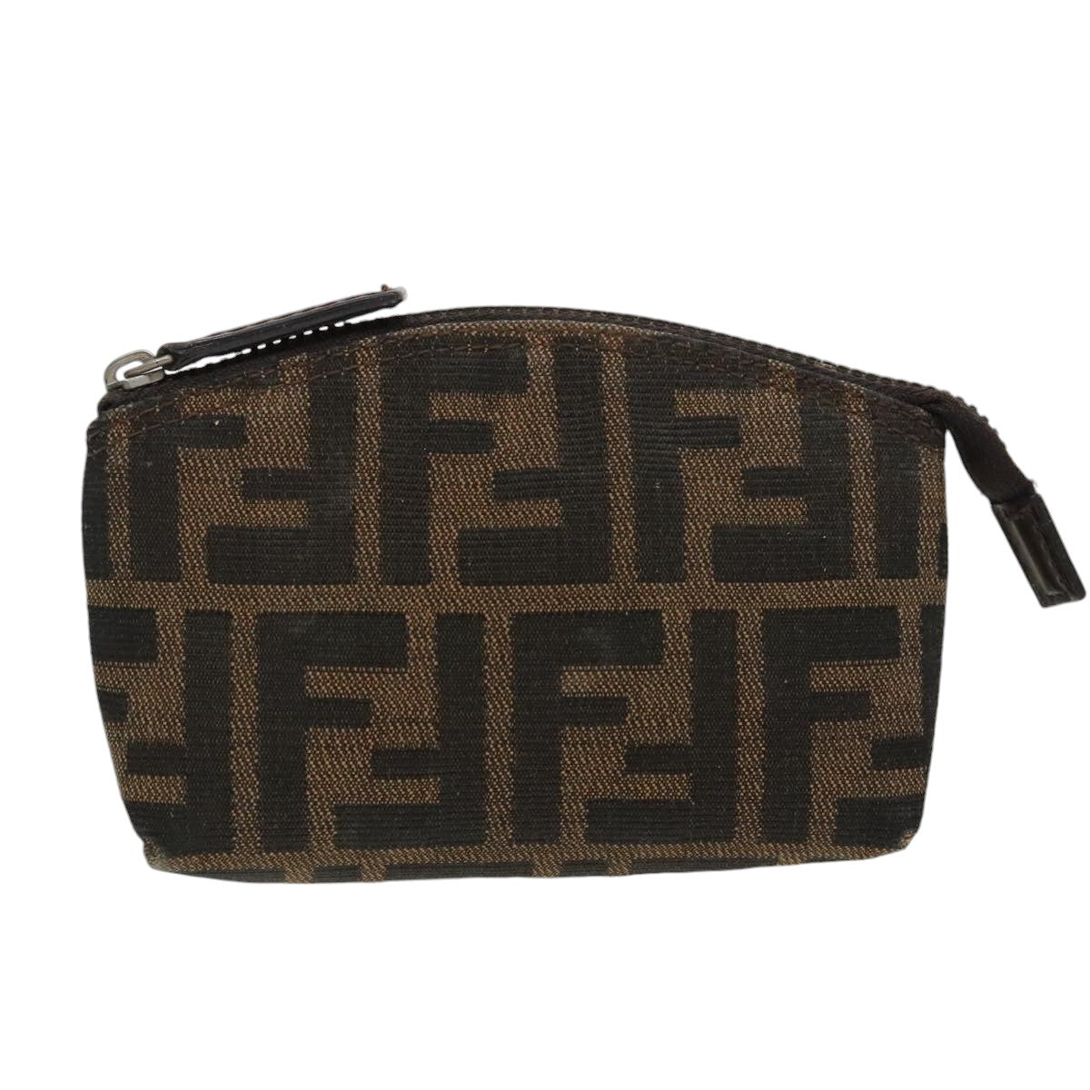 FENDI Zucca Canvas Pouch Brown Black fm4109