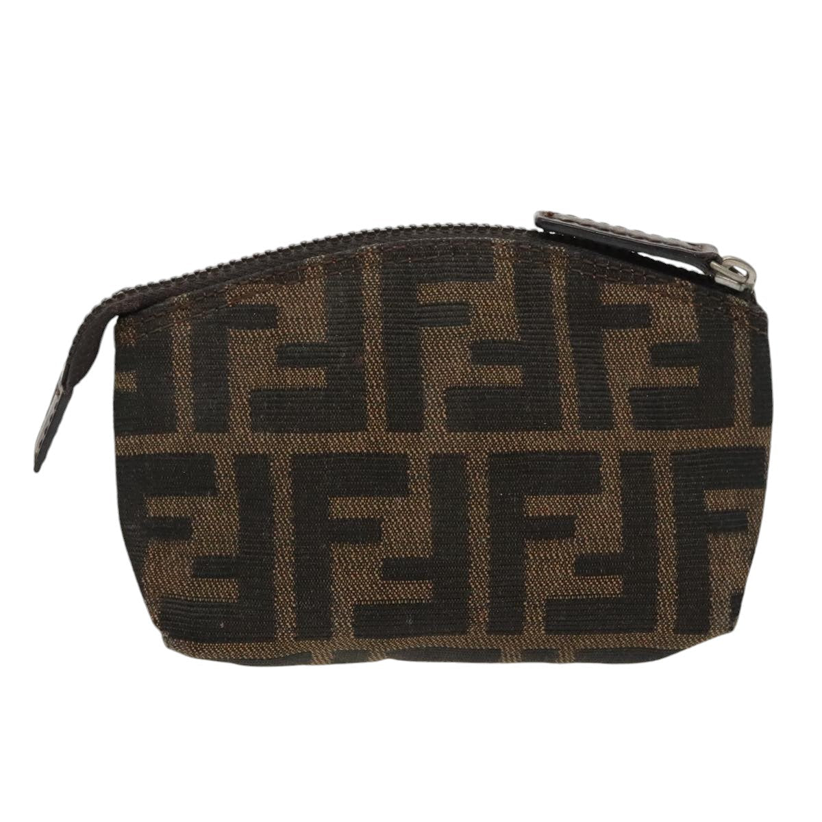 FENDI Zucca Canvas Pouch Brown Black fm4109