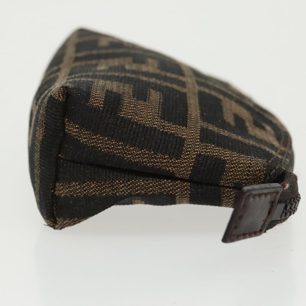 FENDI Zucca Canvas Pouch Brown Black fm4109