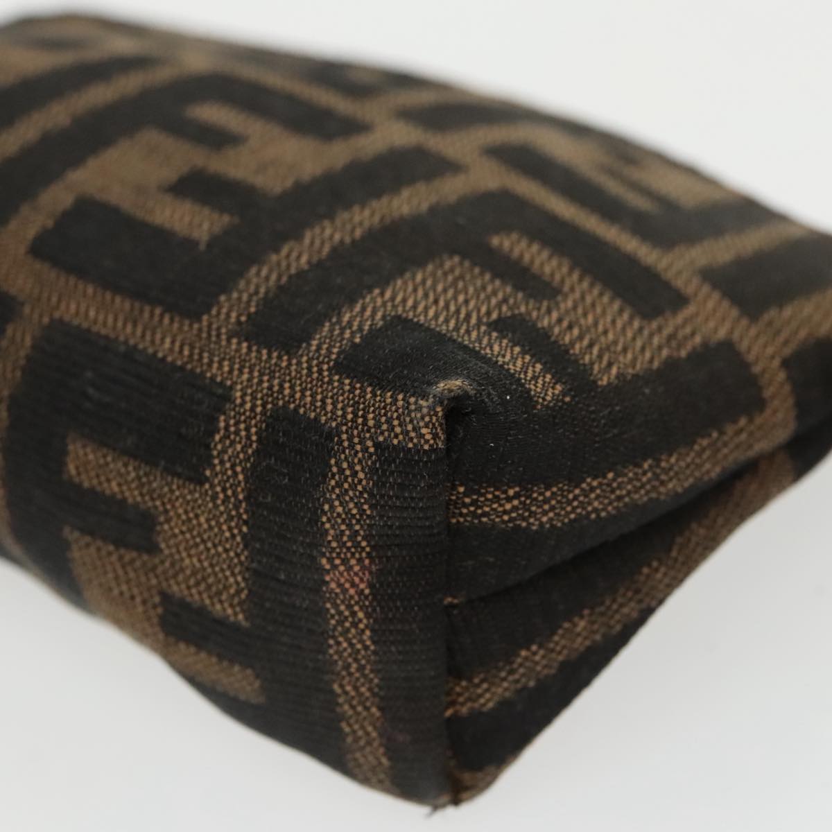 FENDI Zucca Canvas Pouch Brown Black fm4109