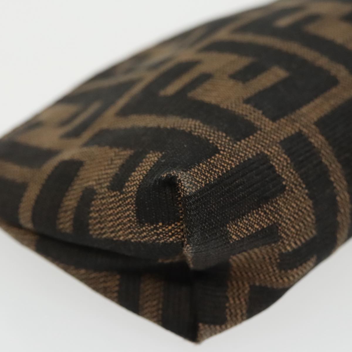 FENDI Zucca Canvas Pouch Brown Black fm4109