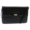 GUCCI Shoulder Bag Leather Black Gold 004 33 0241 fm4114