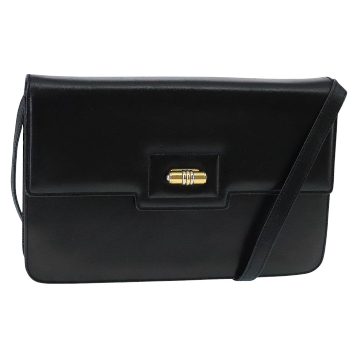 GUCCI Shoulder Bag Leather Black Gold 004 33 0241 fm4114