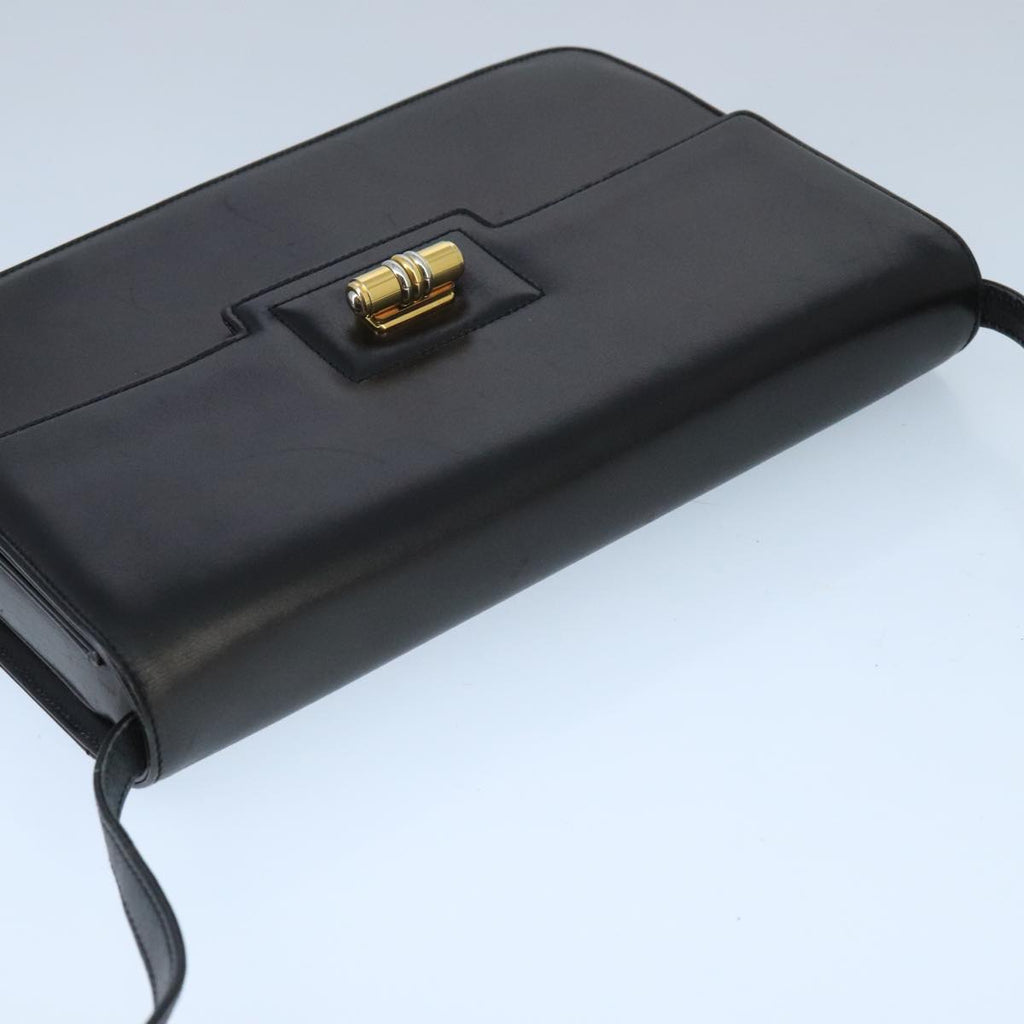 GUCCI Shoulder Bag Leather Black Gold 004 33 0241 fm4114