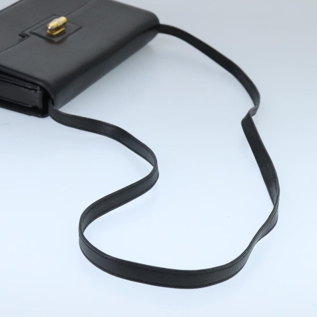 GUCCI Shoulder Bag Leather Black Gold 004 33 0241 fm4114
