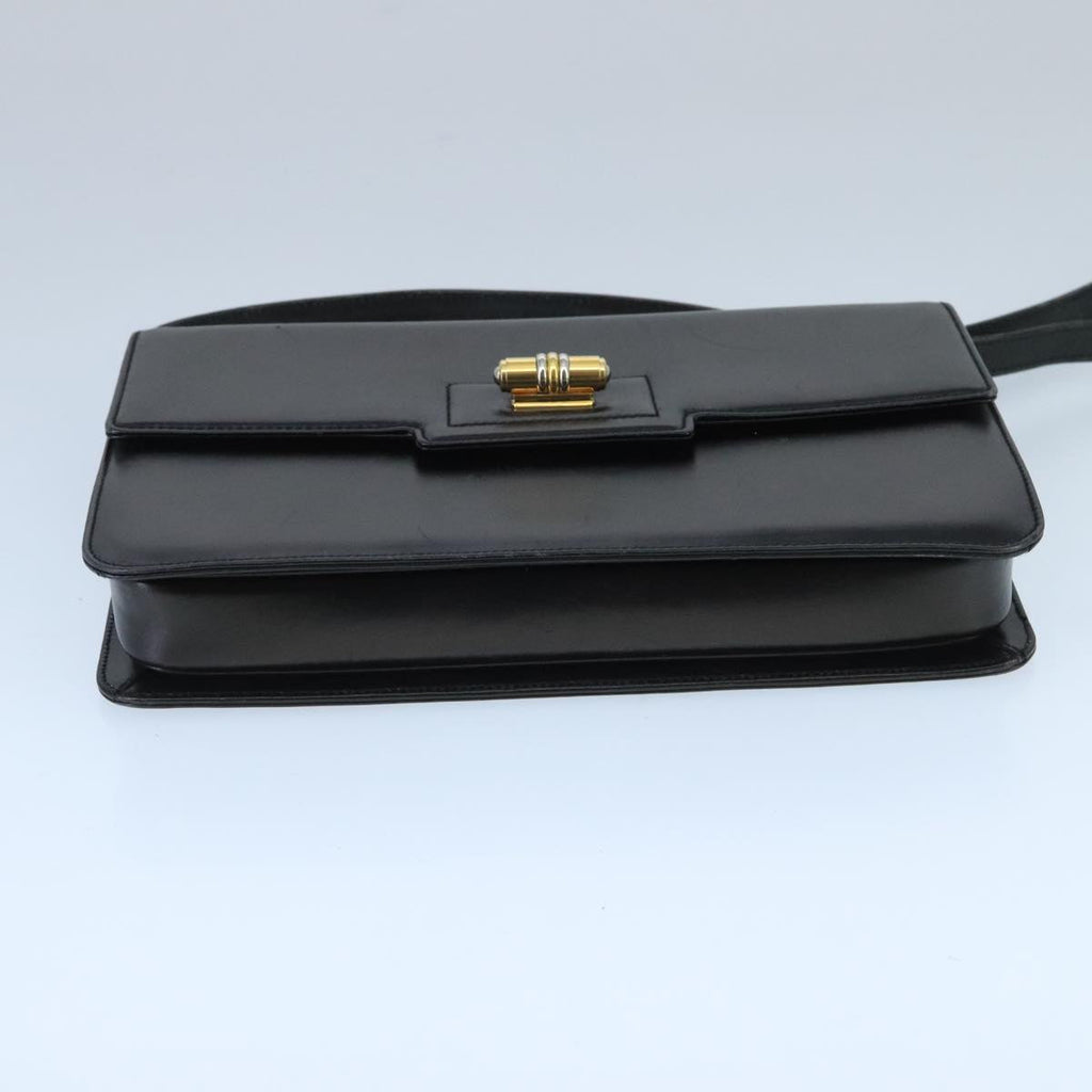 GUCCI Shoulder Bag Leather Black Gold 004 33 0241 fm4114