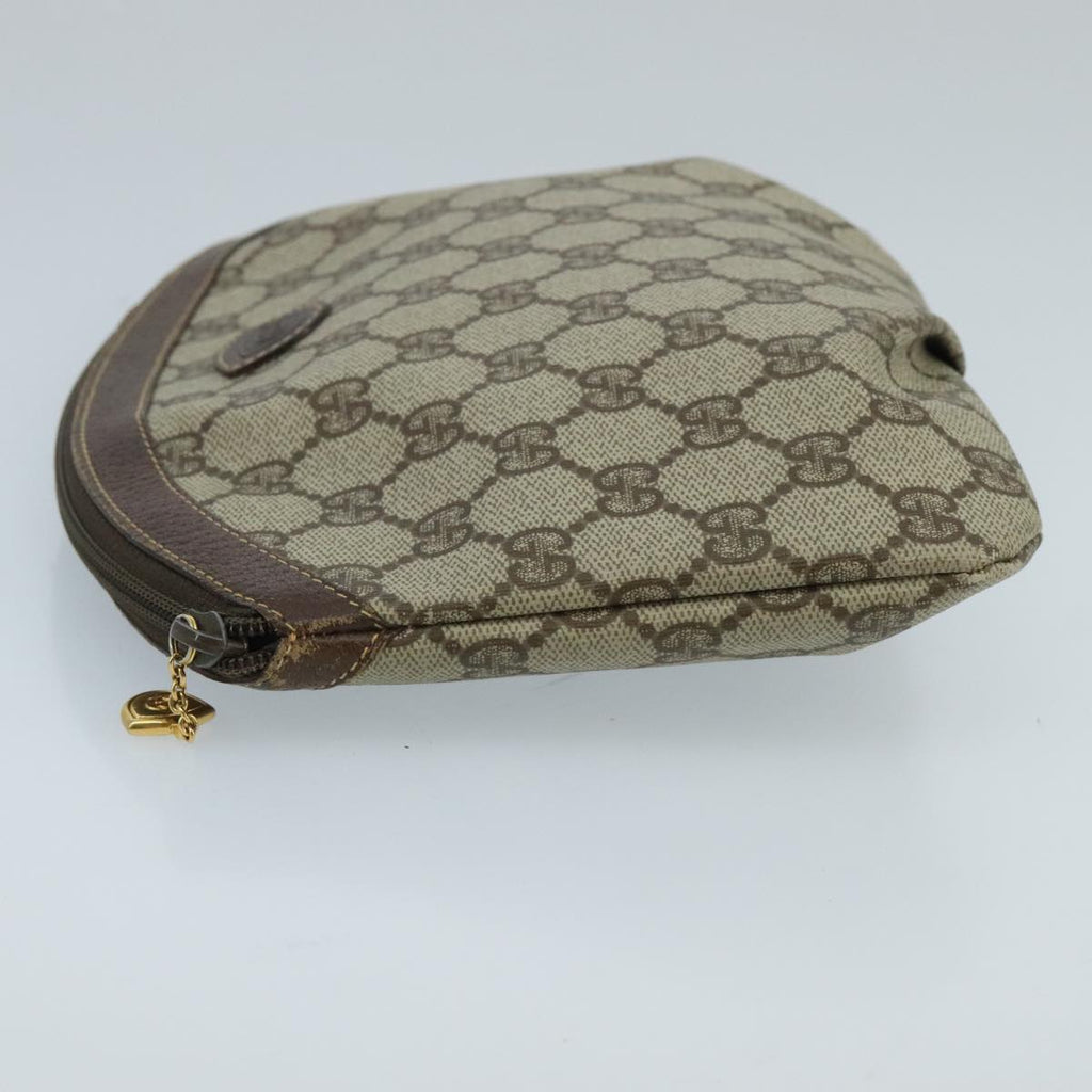 GUCCI GG Supreme Clutch Bag PVC Beige fm4139