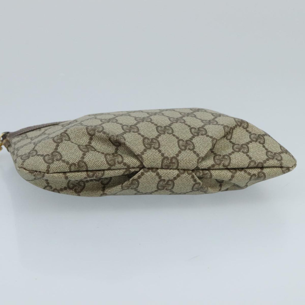 GUCCI GG Supreme Clutch Bag PVC Beige fm4139
