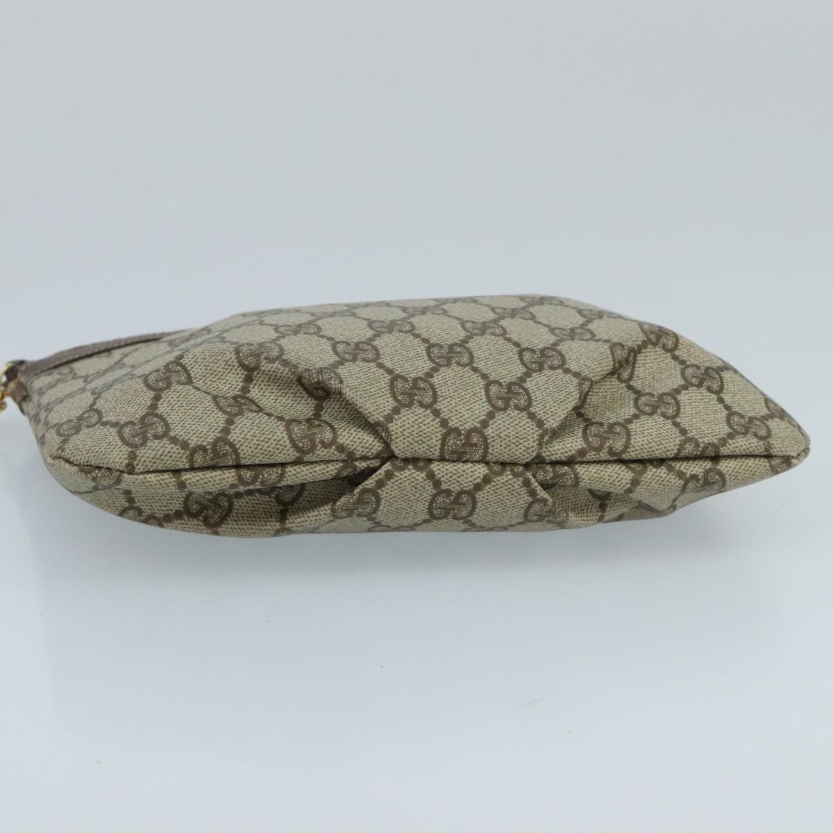 GUCCI GG Supreme Clutch Bag PVC Beige fm4139
