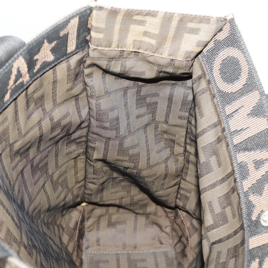 FENDI Zucca Canvas Tote Bag Brown Black fm4146