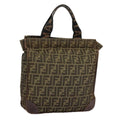 FENDI Zucca Canvas Tote Bag Brown Black fm4146