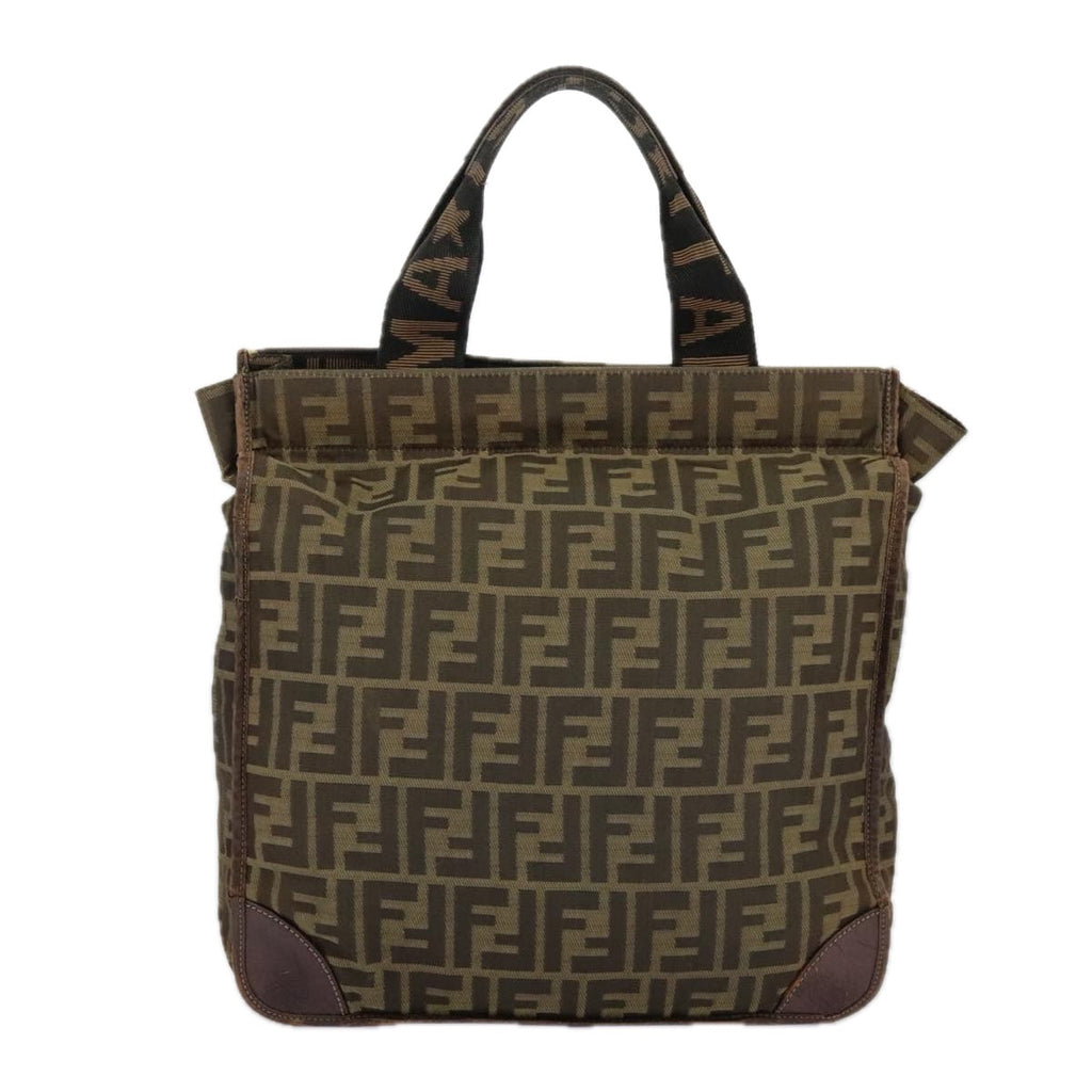 FENDI Zucca Canvas Tote Bag Brown Black fm4146