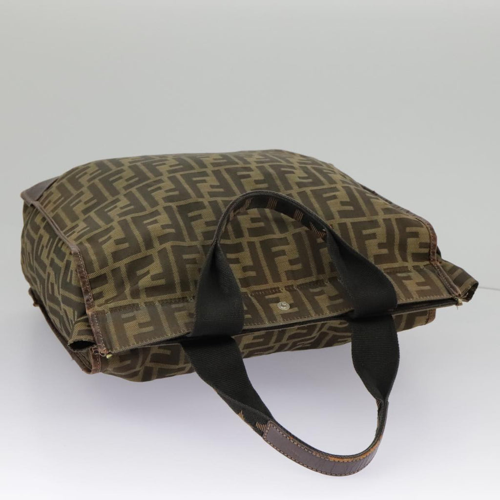 FENDI Zucca Canvas Tote Bag Brown Black fm4146