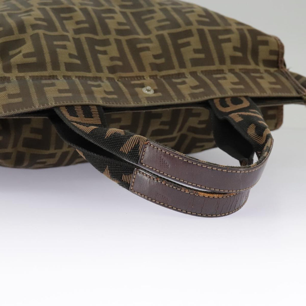 FENDI Zucca Canvas Tote Bag Brown Black fm4146