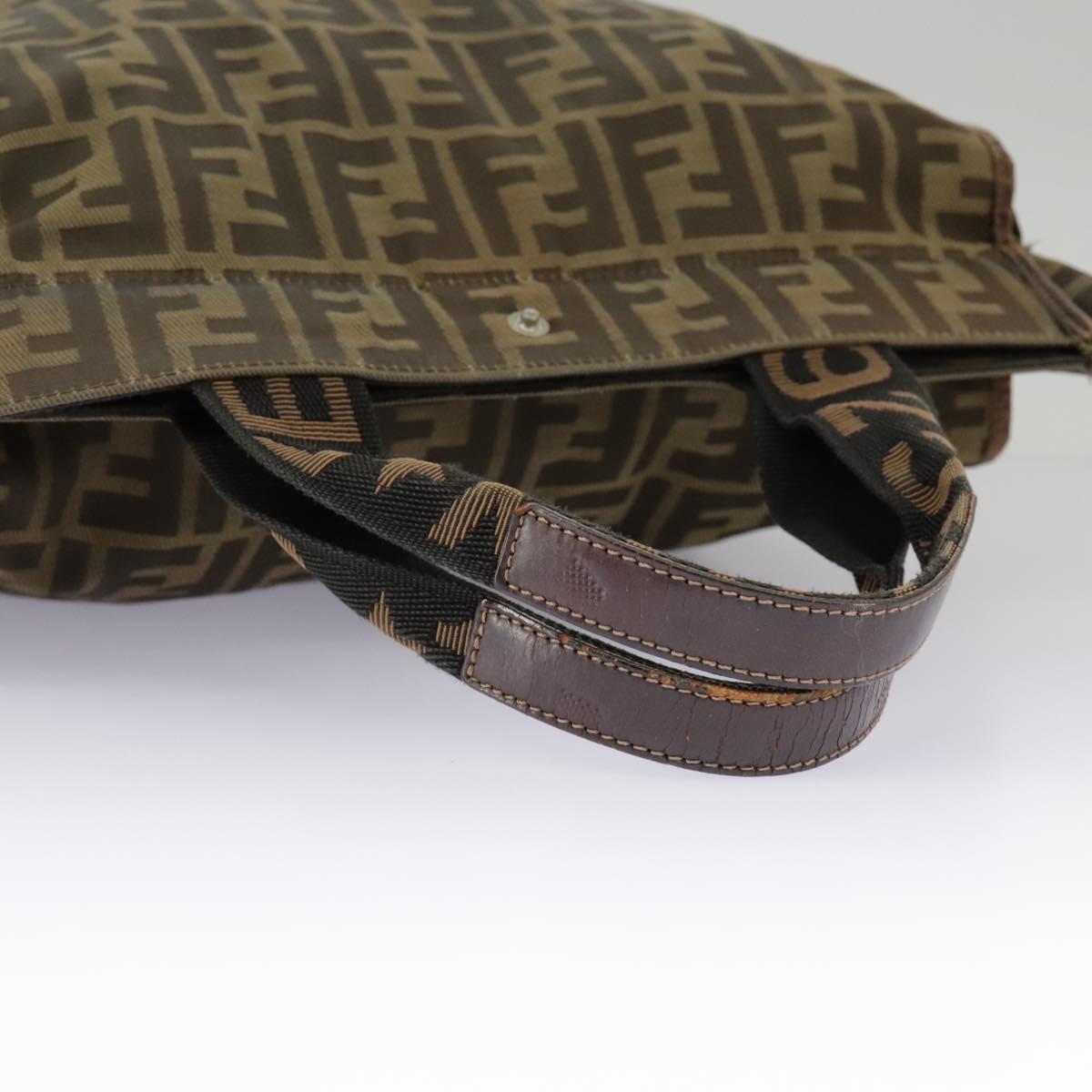 FENDI Zucca Canvas Tote Bag Brown Black fm4146