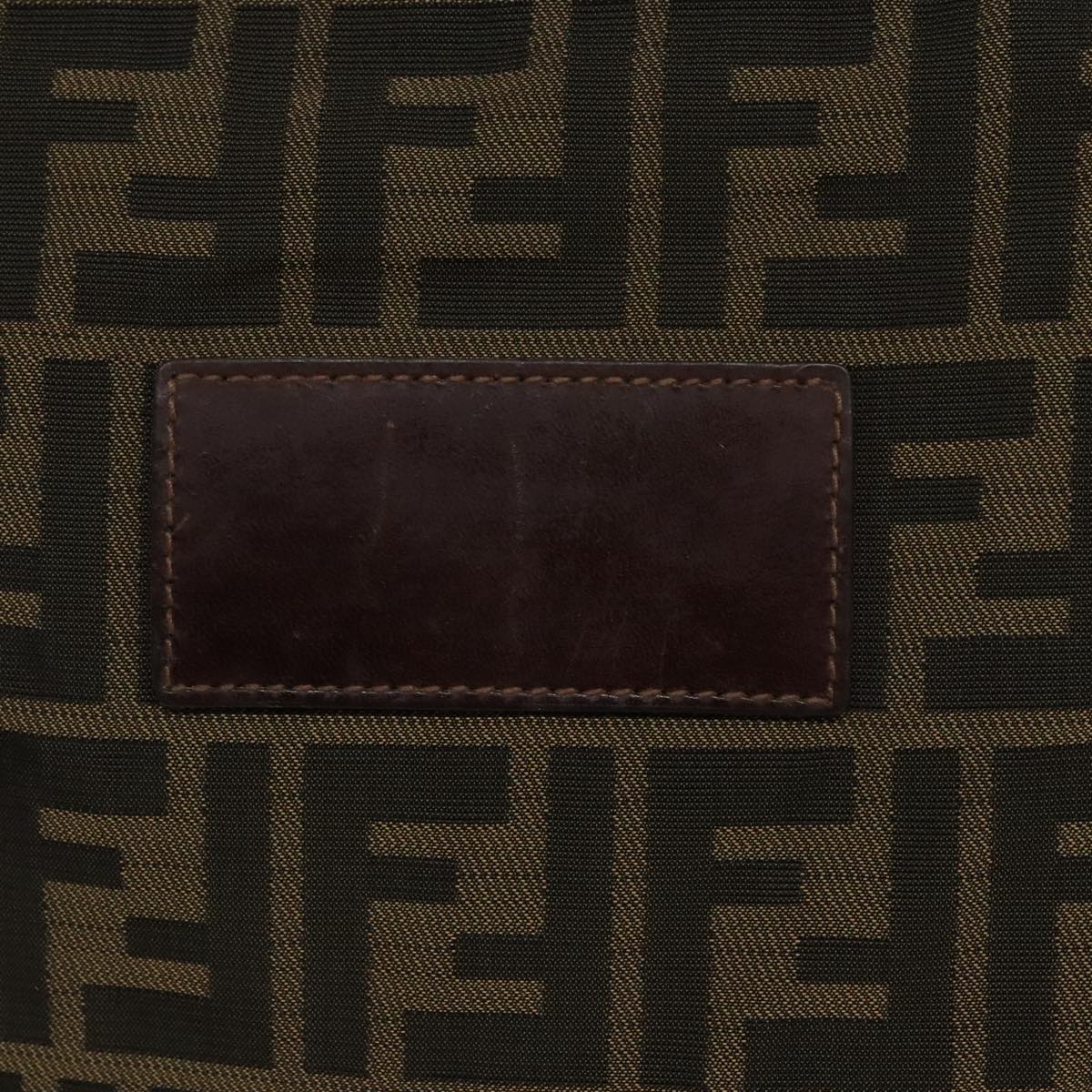 FENDI Zucca Canvas Clutch Bag Brown Black gold fm4148