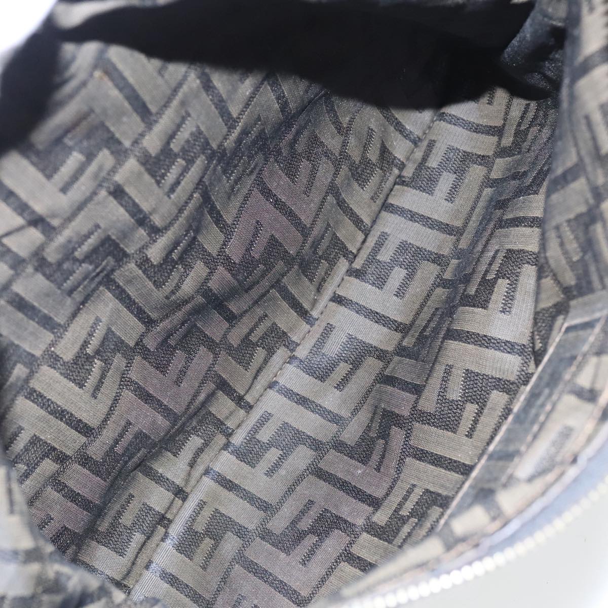FENDI Zucca Canvas Clutch Bag Brown Black gold fm4148