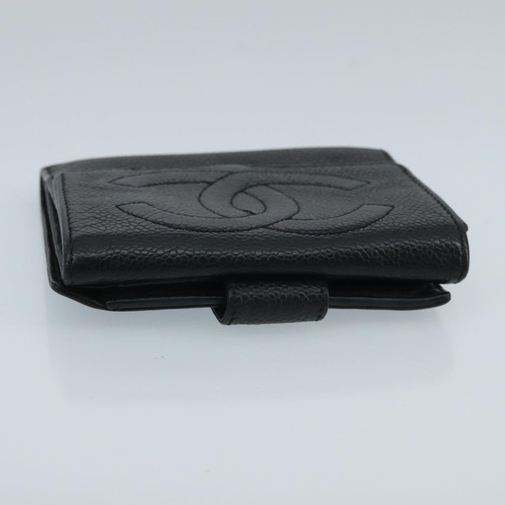 CHANEL Wallet Caviar Skin Black CC fm4156