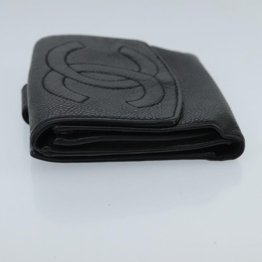 CHANEL Wallet Caviar Skin Black CC fm4156