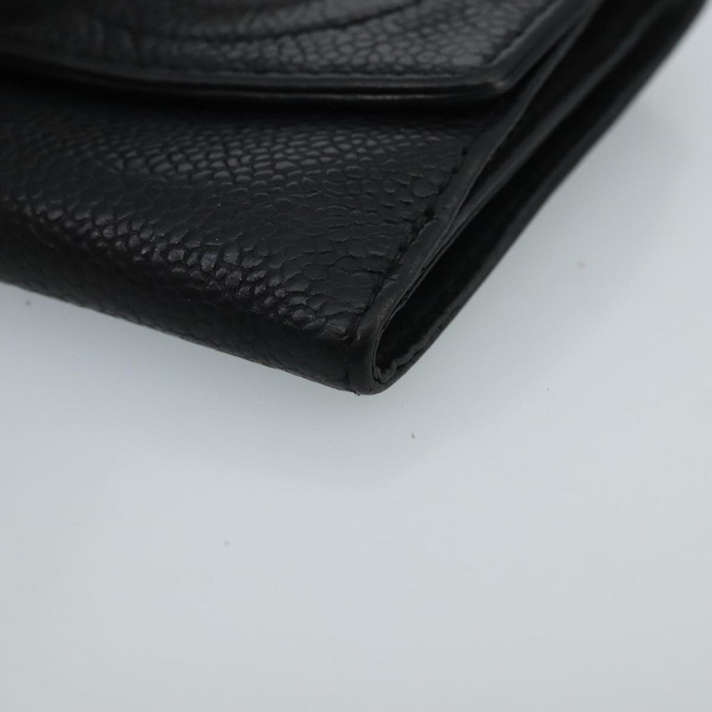 CHANEL Wallet Caviar Skin Black CC fm4156