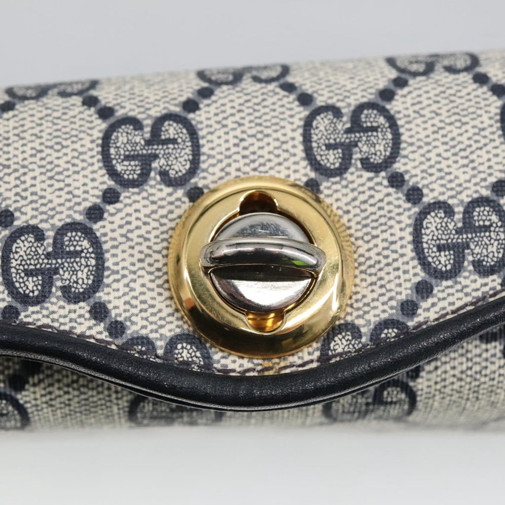 GUCCI GG Supreme Sherry Line Hand Bag PVC Navy fm4161