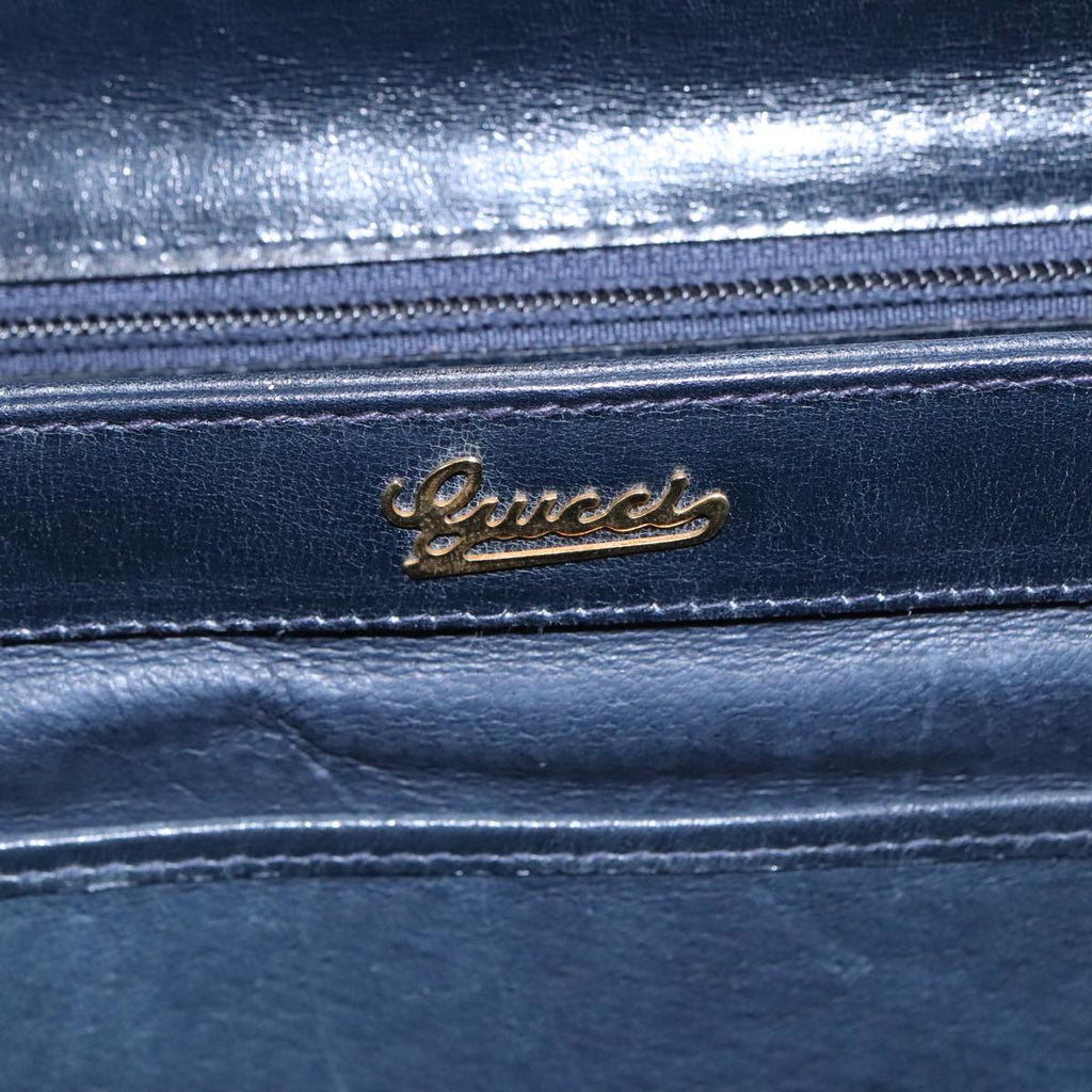 GUCCI GG Supreme Sherry Line Hand Bag PVC Navy fm4161