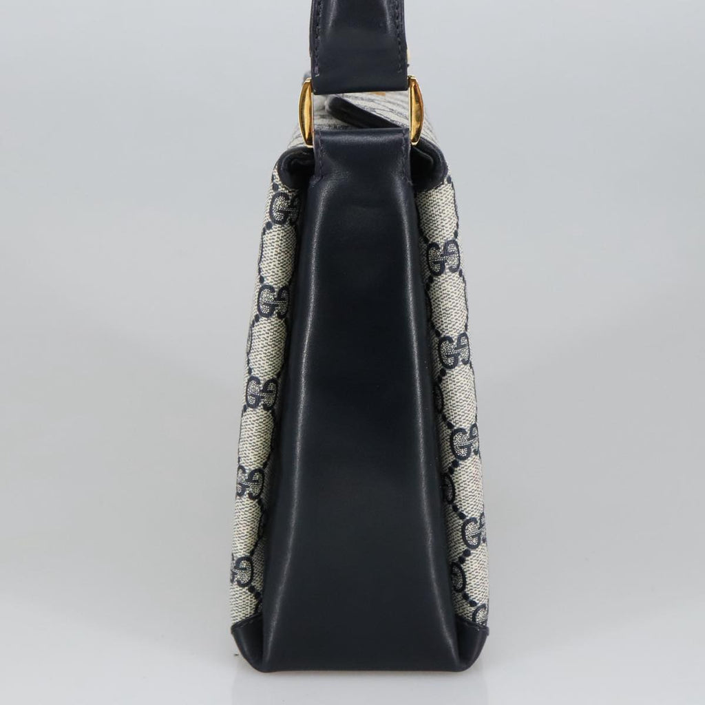 GUCCI GG Supreme Sherry Line Hand Bag PVC Navy fm4161
