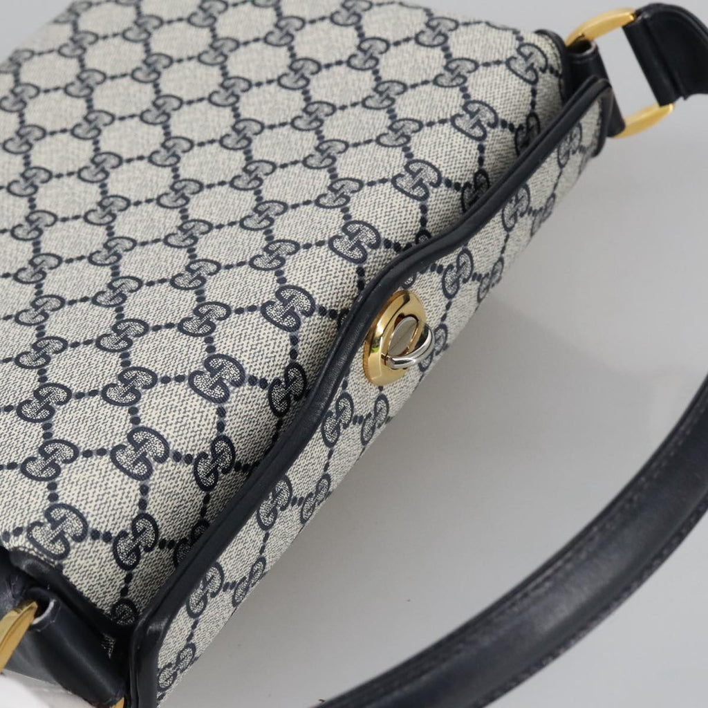 GUCCI GG Supreme Sherry Line Hand Bag PVC Navy fm4161