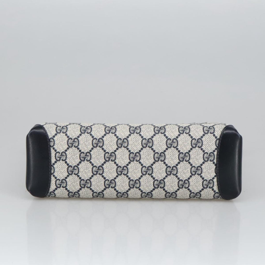 GUCCI GG Supreme Sherry Line Hand Bag PVC Navy fm4161