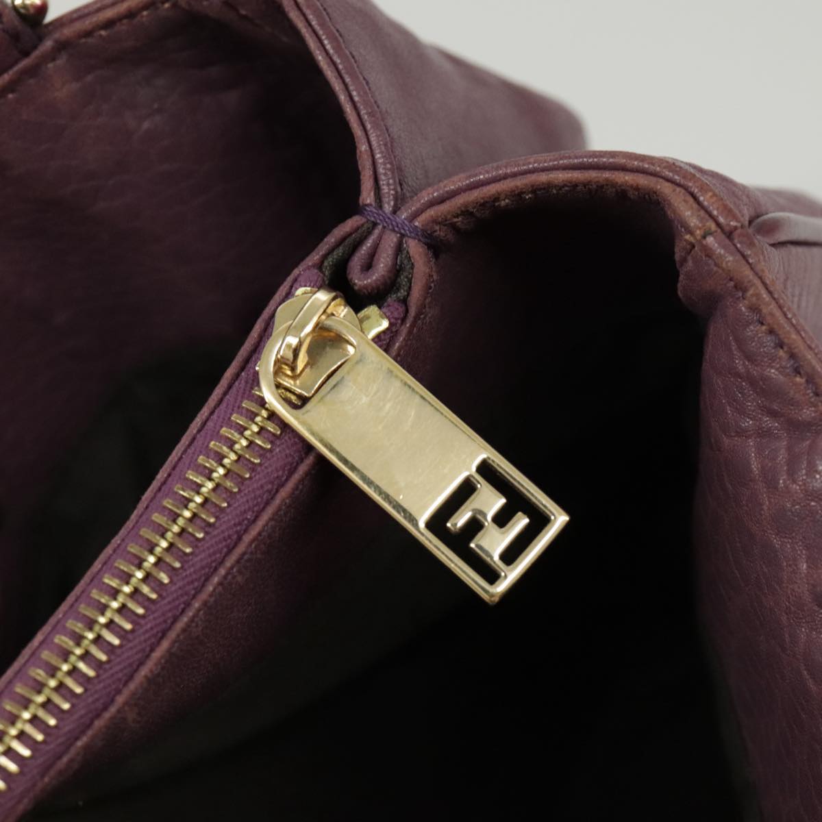 FENDI Hand Bag Leather Purple 8BR615 fm4167