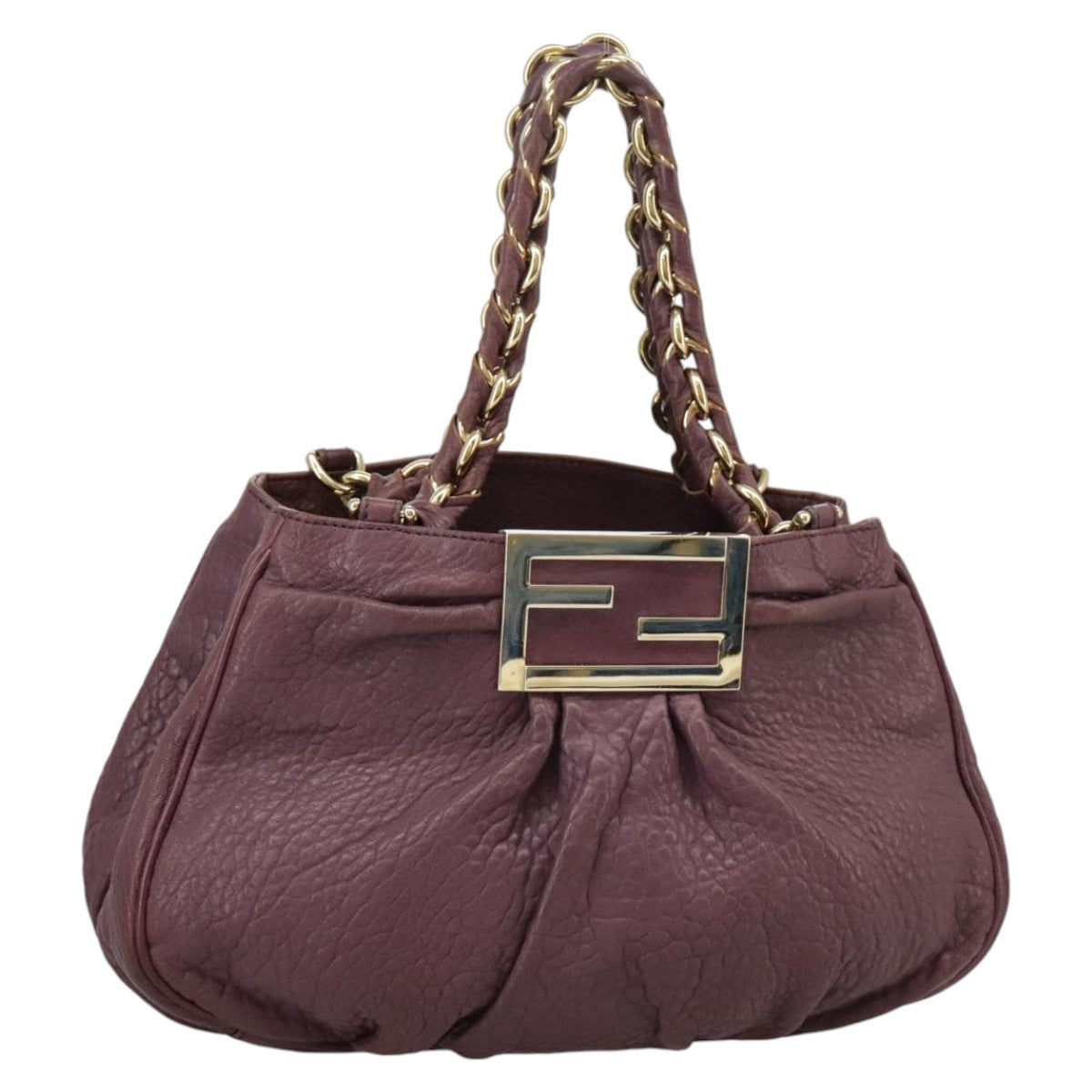 FENDI Hand Bag Leather Purple 8BR615 fm4167
