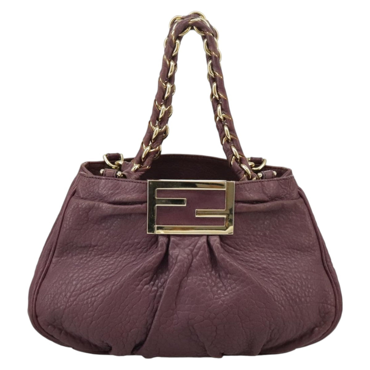 FENDI Hand Bag Leather Purple 8BR615 fm4167